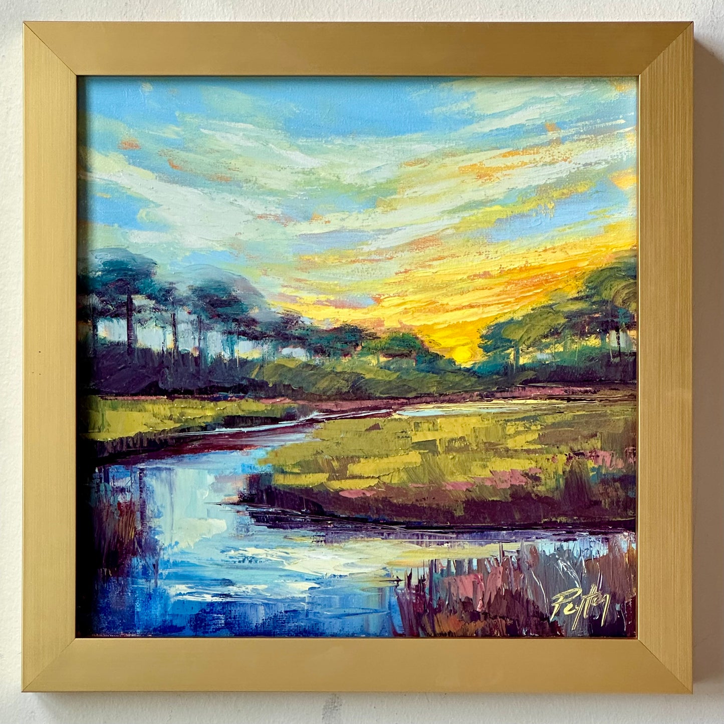 Watercolor Sunset, Size 14 x 14