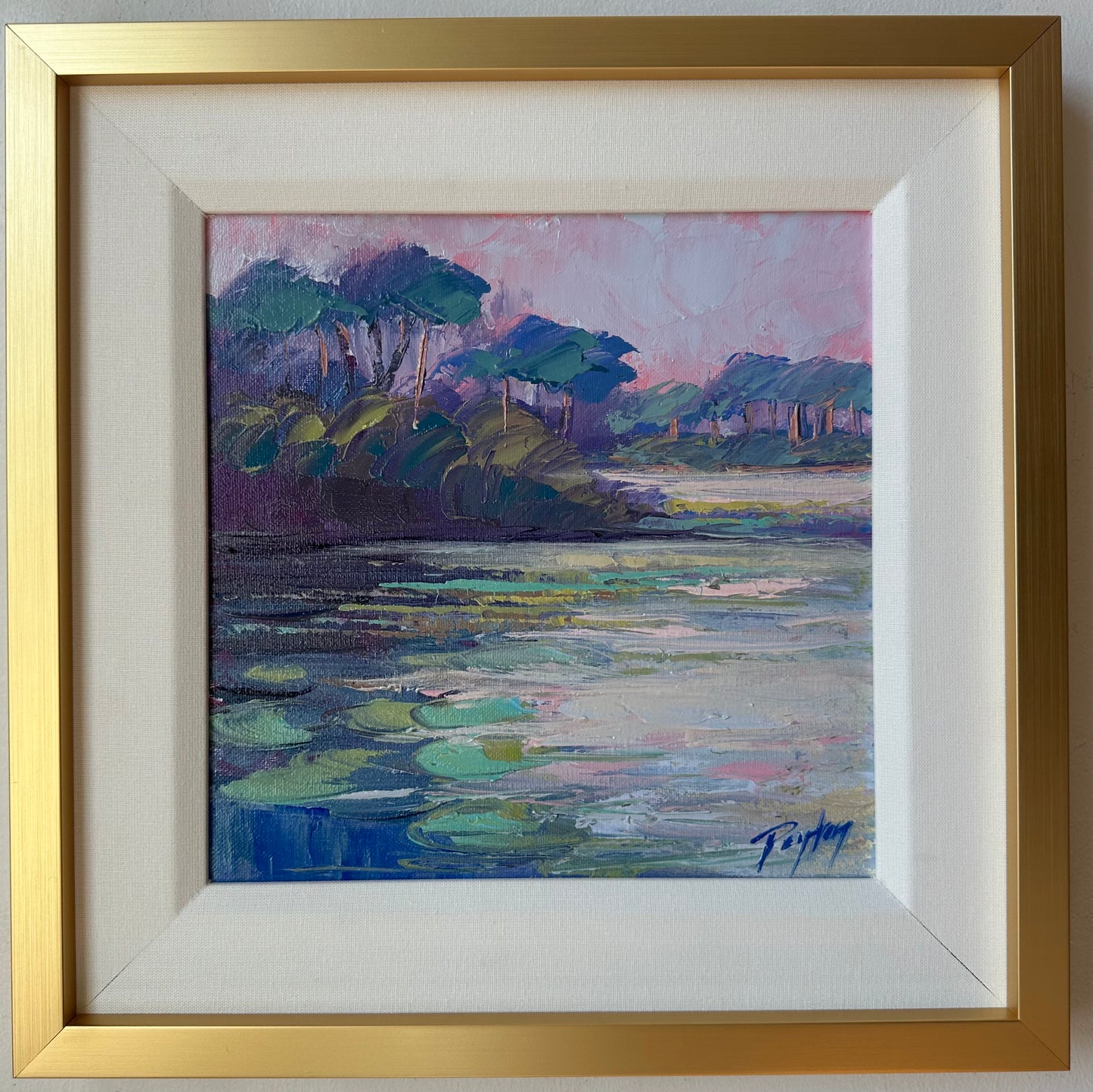 Blue Lillies Size 14.5 x 14.5