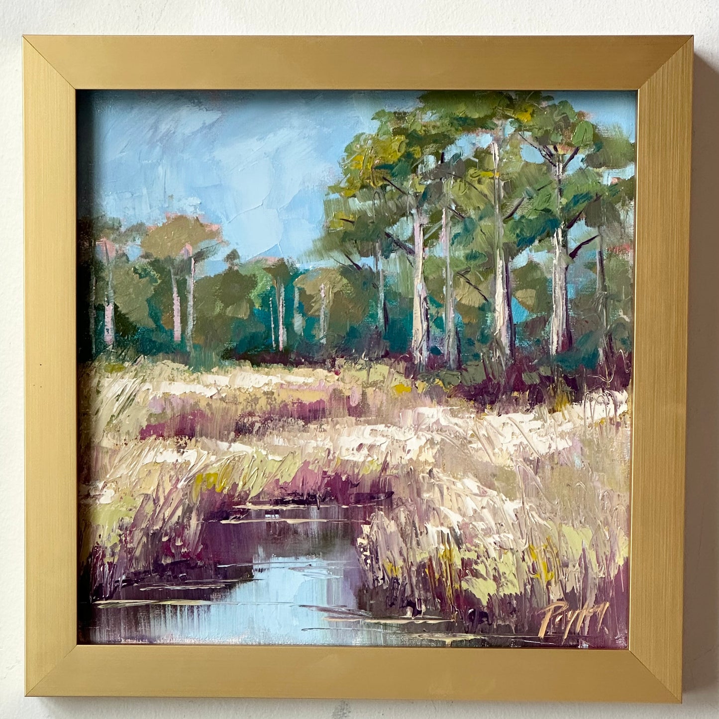 Watercolor Marsh, size 14 x 14