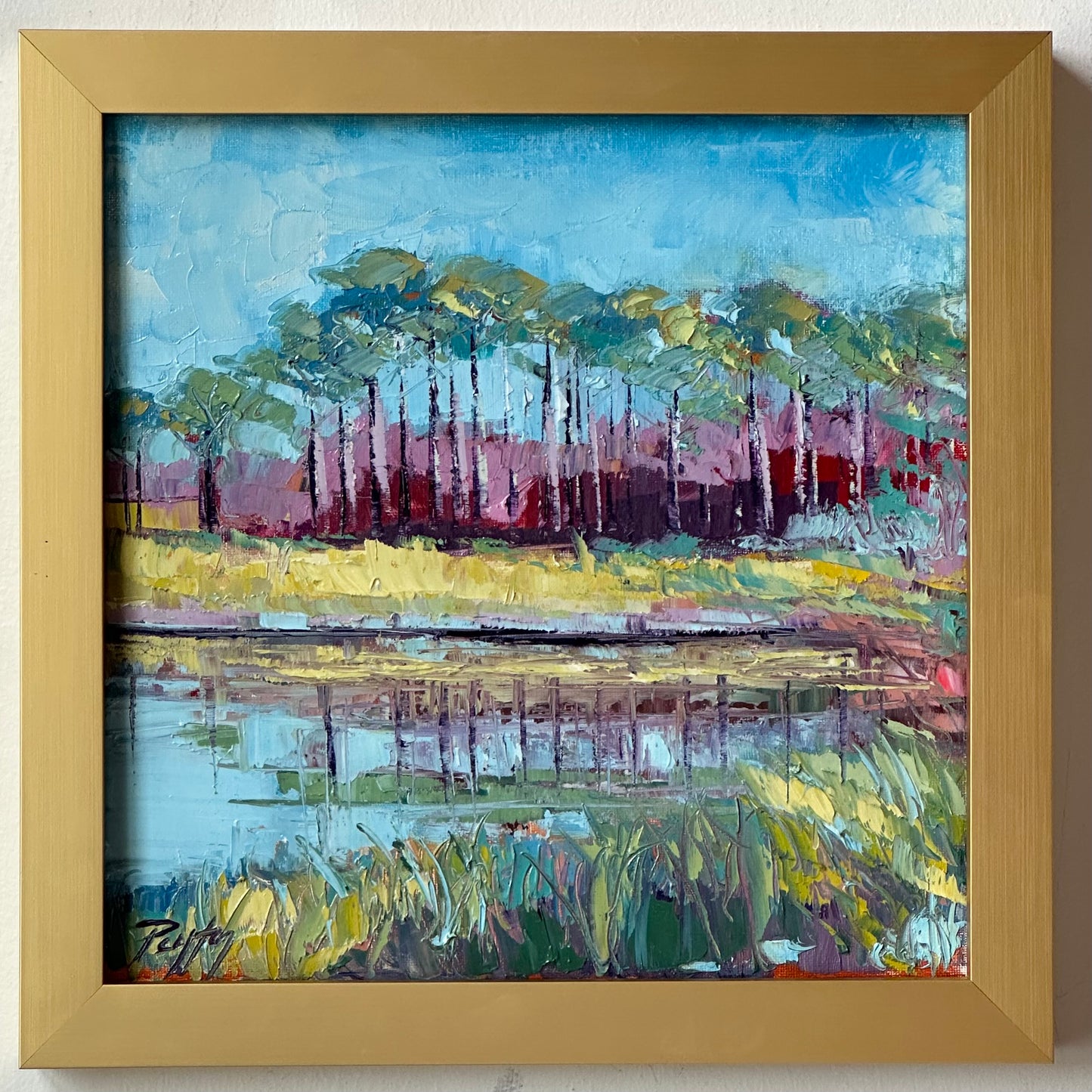 Deer Lake Trees, Size 14 x 14