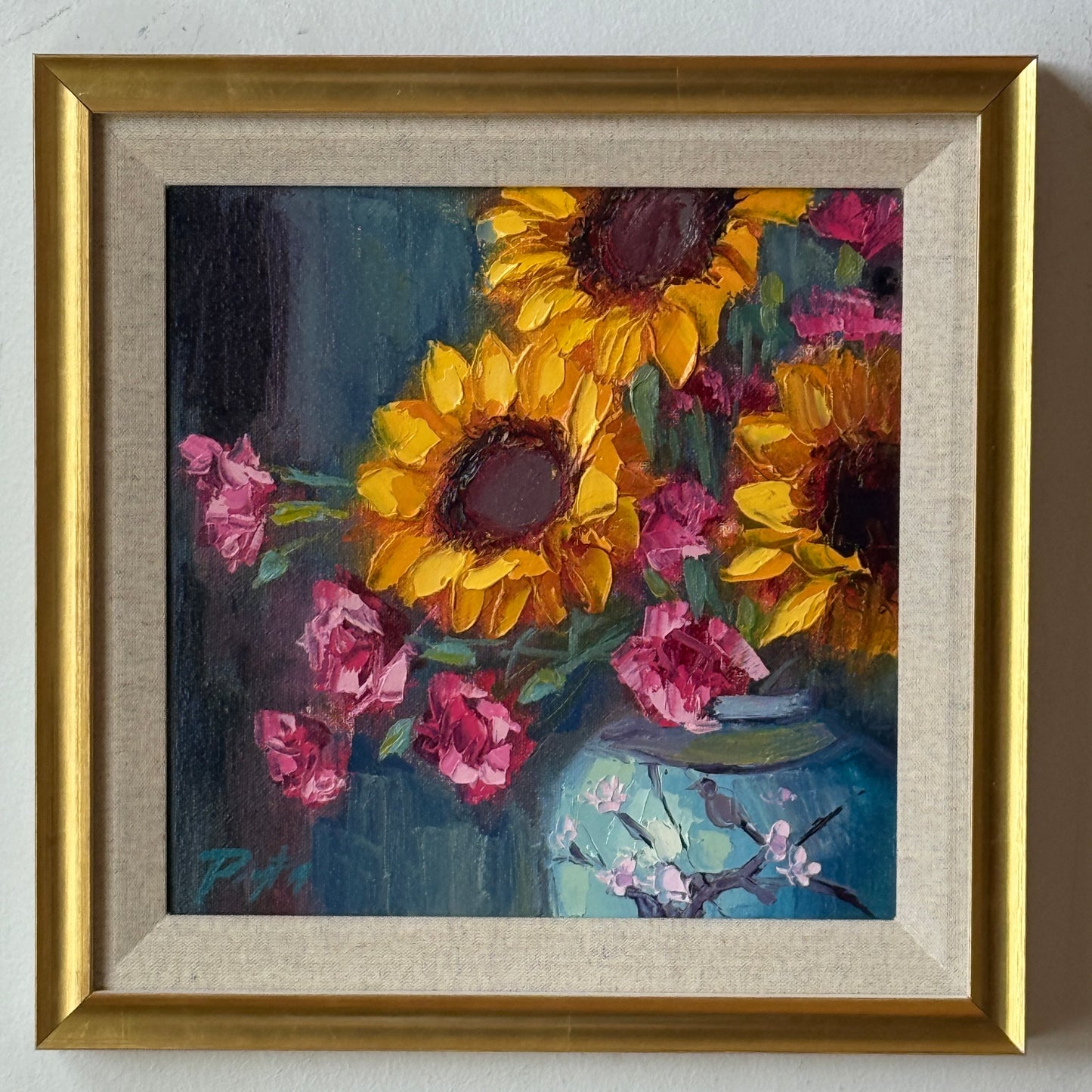 Sunflower Still Life, Size 13 x 13