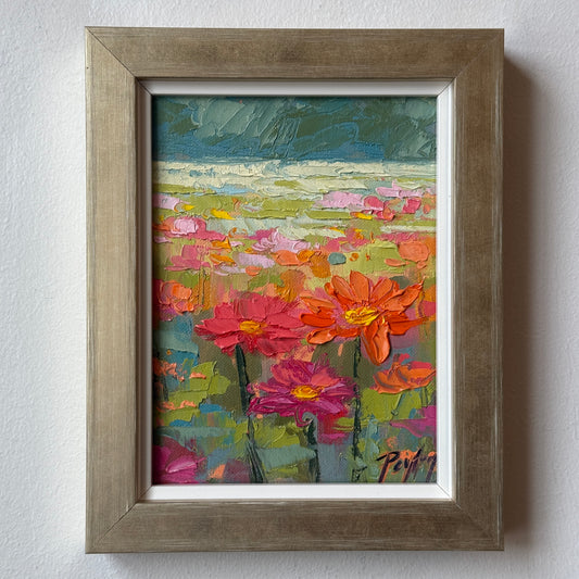 Garden Zinnias, Size 10 x 8